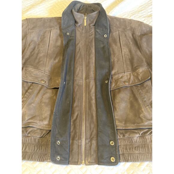 EXCELLED Leather Jacket Size Large Vintage Cowhide Soft Supple Bomber Flight - Picture 14 of 16